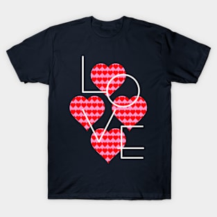 Heart Shape Red Color Love Typo T-Shirt